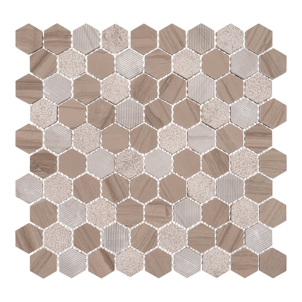 Andova Tiles Amarillo 125 x 125 Natural Stone Honeycomb Mosaic Wall Floor Tile SAM-ANDAMA104 - main